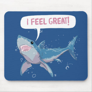 Mousepad O grande tubarão branco sente o excelente