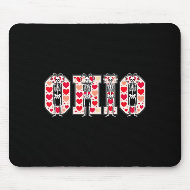 Mousepad O-h-i-o Funny Skeletons Ohio In Midwestern Valenti (Frente)