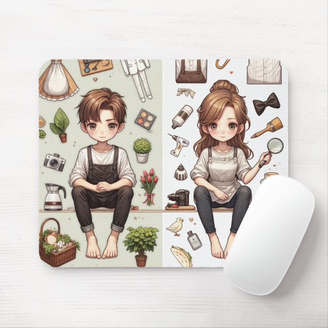 Mousepad O homem, a mulher ver.1. (Com mouse)