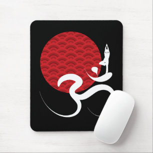 Mousepad O indiano espiritual da ioga vermelha de Sun