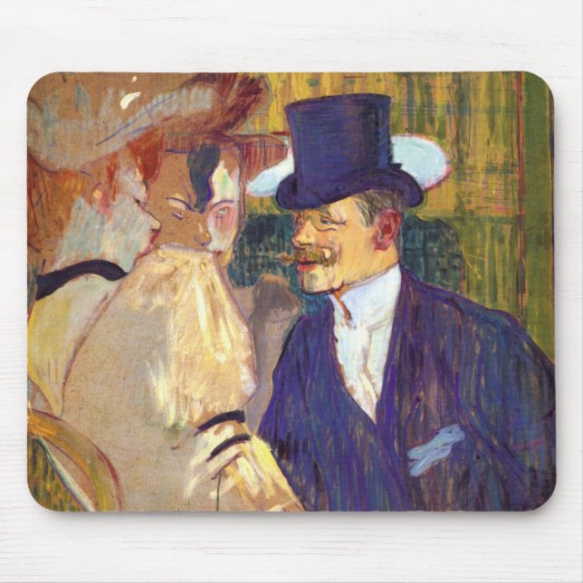 Mousepad O inglês de Toulouse Lautrec, Vintage Art (Frente)