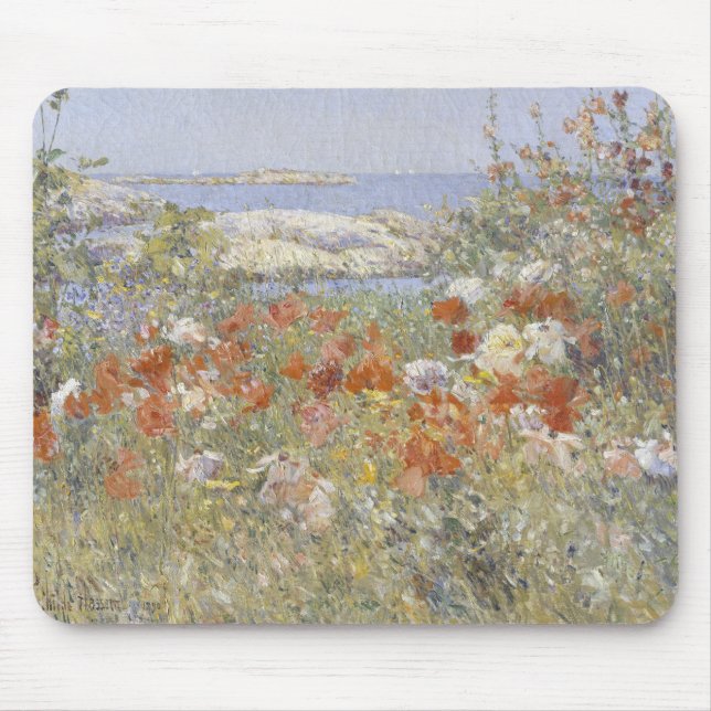 Mousepad O Jardim de Celia Thaxter por Frederick Childe Has (Frente)