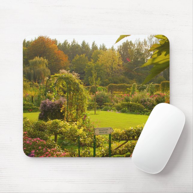Mousepad O jardim de Claude Monet, linda cena de jardim (Com mouse)