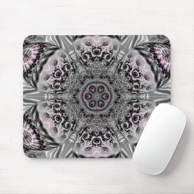 Mousepad O Jardim Fractal Prateado (Com mouse)