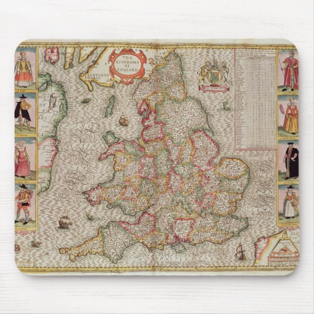 Mousepad O Kingdome de Inglaterra, gravado por Jodocus (Frente)
