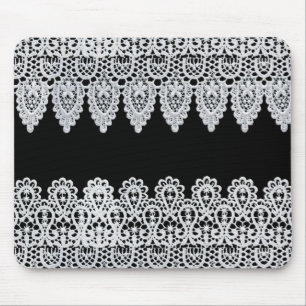 Mousepad O laço branco forma uma beira delicada contra o