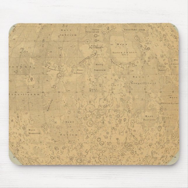 Mousepad O lado visível do mapa da superfície da lua (Frente)