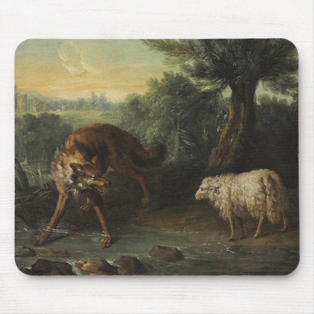Mousepad O Lobo e o Lamb (por Jean-Baptiste Oudry) (Frente)