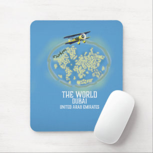 Mousepad O mapa de Dubai United Arab Emirates do mundo