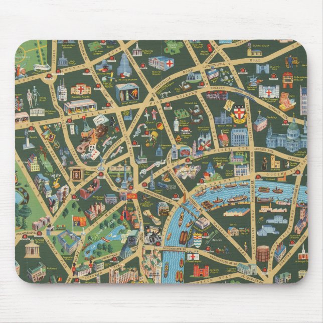 Mousepad O Mapa Diário de Imagens do Telegraph de Londres (Frente)