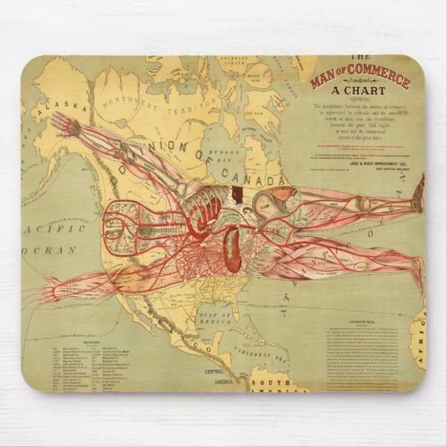 Mousepad O mapa do homem do comércio dos Estados Unidos (18 (Frente)