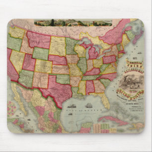Mousepad O Mapa Ferroviário da União Americana dos EUA, 187