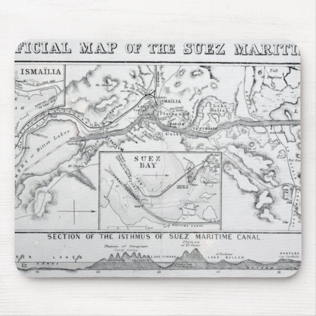 Mousepad O mapa oficial de Wyld do canal marítimo de Suez (Frente)