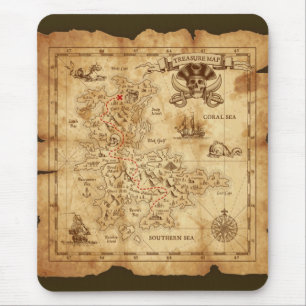 Mousepad O mapa velho X do tesouro do pirata do vintage