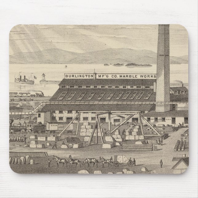 Mousepad O mármore da Burlington Manufacturing Co's funcion (Frente)