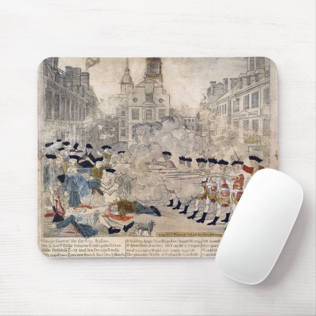 Mousepad O Massacre de Boston, Paul Revere King Street (Com mouse)