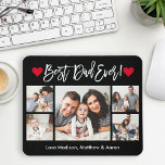 Mousepad O Melhor Pai De 5 Fotografias Do Escoteiro Moderno<br><div class="desc">Melhor Pai do Rato de Foto do Escopinho Moderno Ever 5 com Corações Vermelhos - Preto ou escolha a cor de fundo</div>