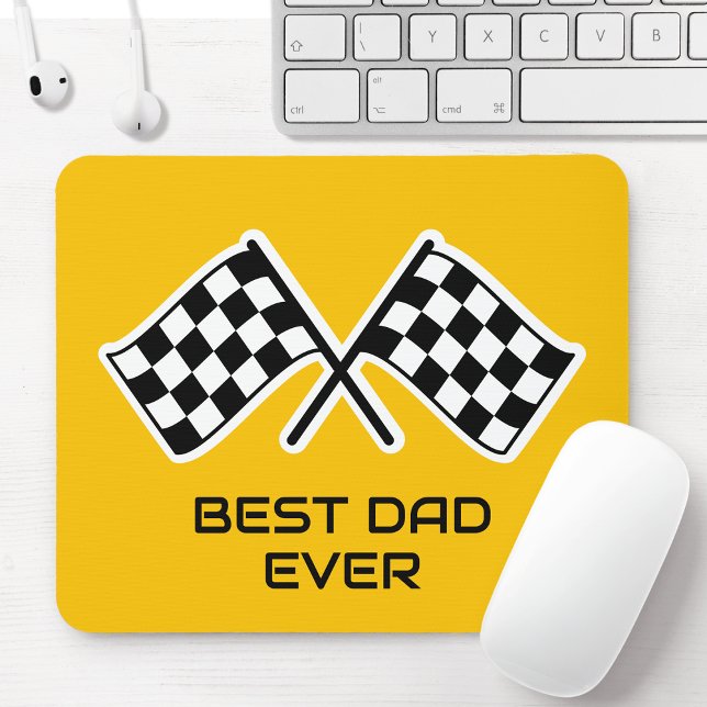 Mousepad O melhor Pai já verificado Sinalizador amarelo pre (Criador carregado)