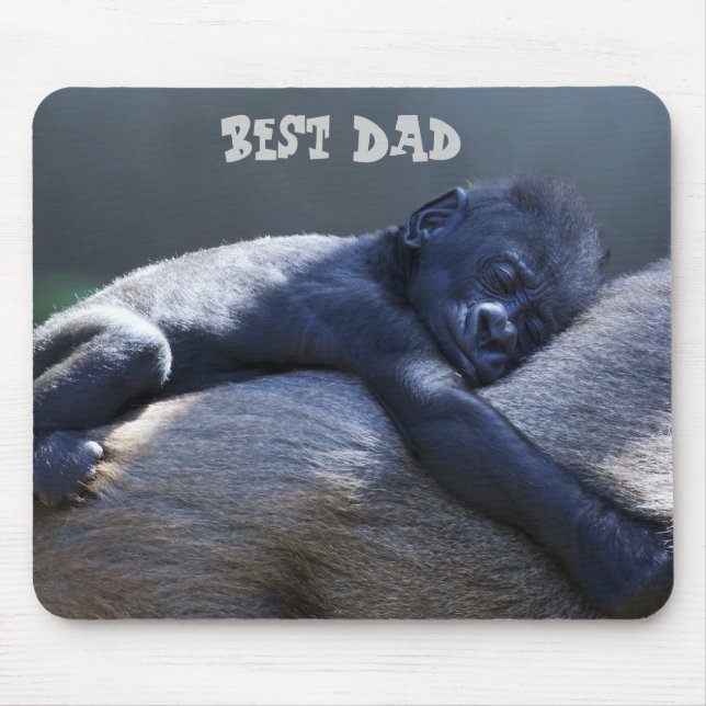 Mousepad O melhor pai, macaco do bebê que abraça o macaco (Frente)