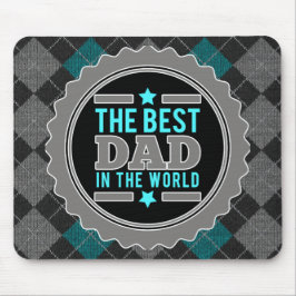 Mousepad O melhor Pai no mundo Argyle, como padrão
