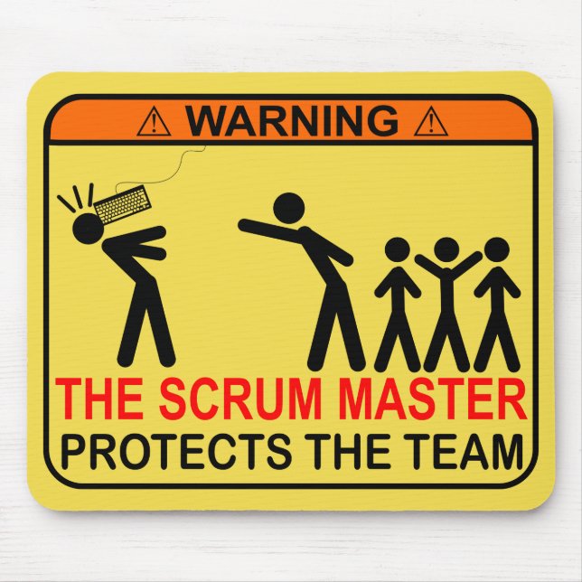 Mousepad O mestre do scrum protege a equipe (Frente)