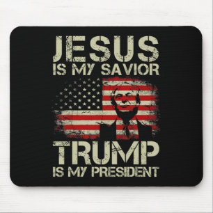 Mousepad O Meu Salvador Trump É O Meu Presidente Trump 2024
