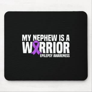 Mousepad O meu sobrinho é um guerreiro roxo Fita Epilepsia