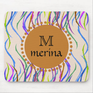 Mousepad O monograma pintado curva o círculo decorativo