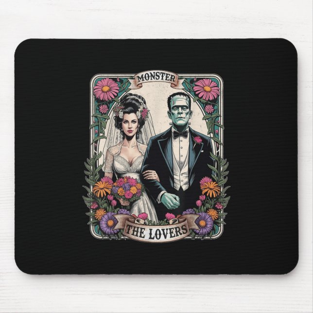Mousepad O Monstro Frankenstein E A Noiva Os Amantes Taro (Frente)