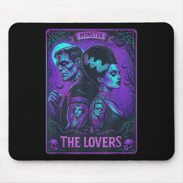 Mousepad O Monstro Frankenstein E A Noiva Os Amantes Taro (Frente)
