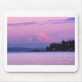 Mousepad O Monte Rainier no por do sol, estado de