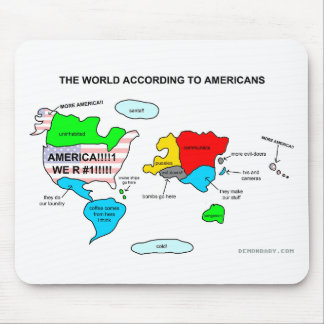 Mousepad O mundo de acordo com americanos