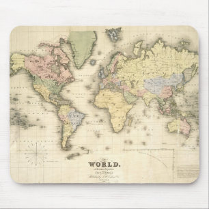 Mousepad O mundo na projeção de Mercator 1840