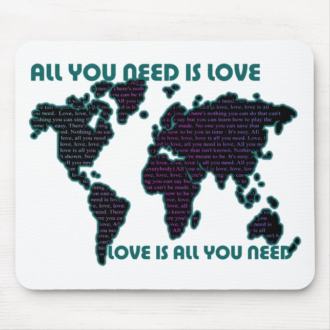 Mousepad O mundo todo que de Beatles você precisa é amor (Frente)
