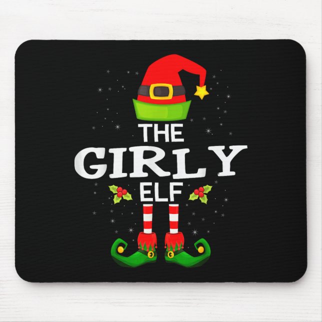 Mousepad O Natal da Família do Elfo Feminino de Pijama Comb (Frente)