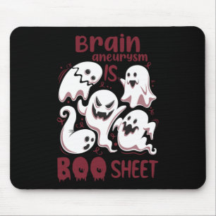 Mousepad O neurísmo cerebral é o Hallowee Boo Sheet Burgund