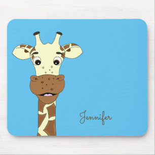 Mousepad O nome azul dos desenhos animados engraçados do