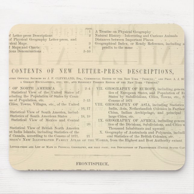 Mousepad O novo Atlas da Família Ilustrada de Verso Johnson (Frente)