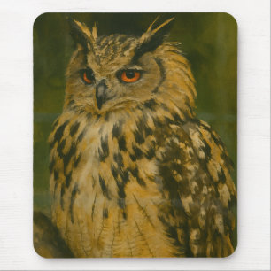 Mousepad O Observador - Eurasian Eagle-Owl na Luz do Woodla