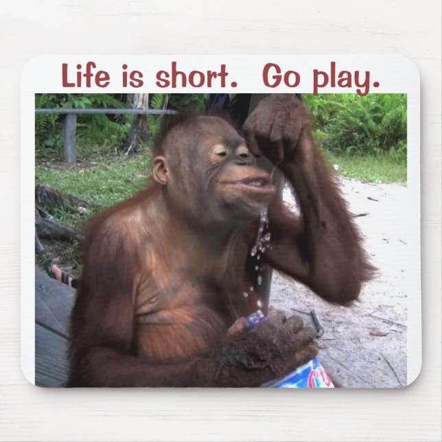 Mousepad O orangotango espirra na água (Frente)