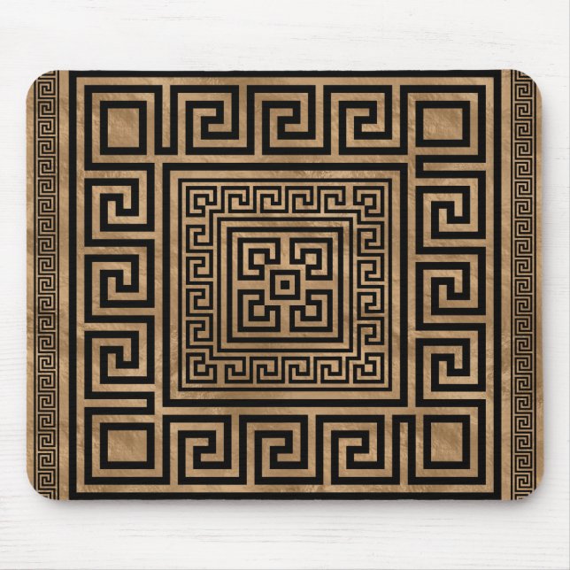 Mousepad O ornamento chave grego - meandro grego - enegreça (Frente)
