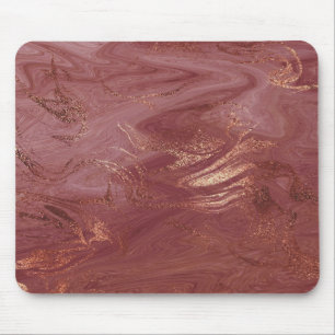Mousepad O ouro abstrato do rosa do rosa cora mármore