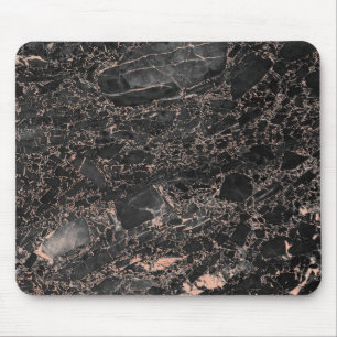 Mousepad O ouro abstrato do rosa do rosa cora mármore pret