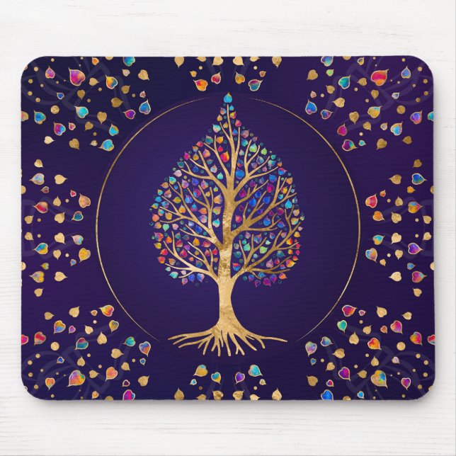 Mousepad O Ouro Bodhi - folhas coloridas (Frente)
