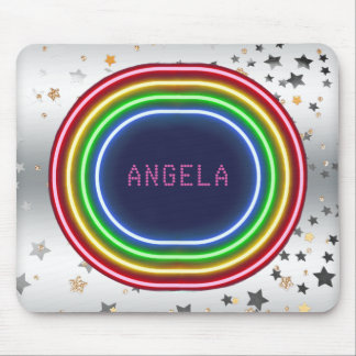 Mousepad O ouro de prata das luzes de néon Stars |