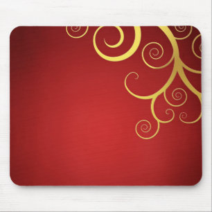 Mousepad O ouro roda em vermelho escuro