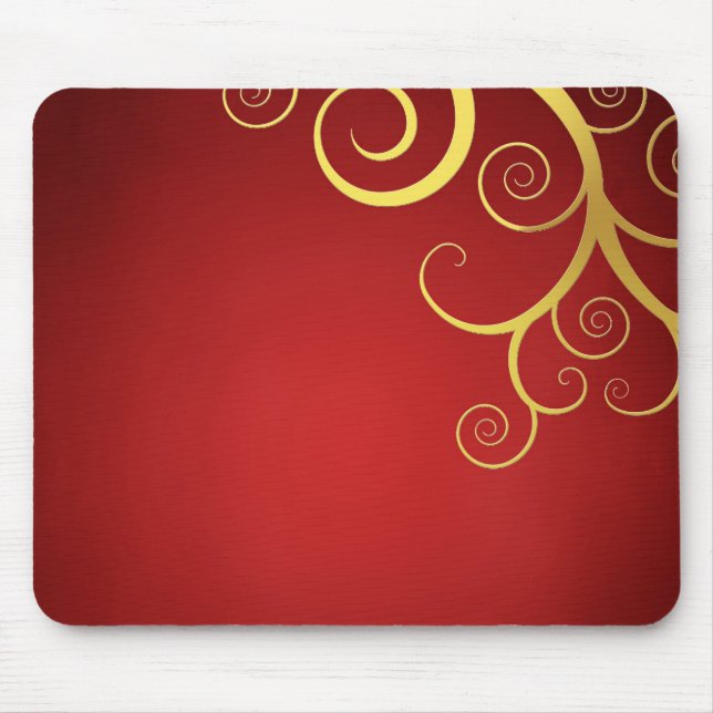 Mousepad O ouro roda em vermelho escuro (Frente)
