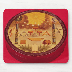 Mousepad O Oval pintou a caixa, com símbolos da maçonaria