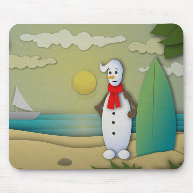 Mousepad O Pad do Mouse Snowman no Verão (Frente)