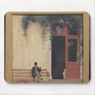 Mousepad O pai e o filho do artista na entrada
